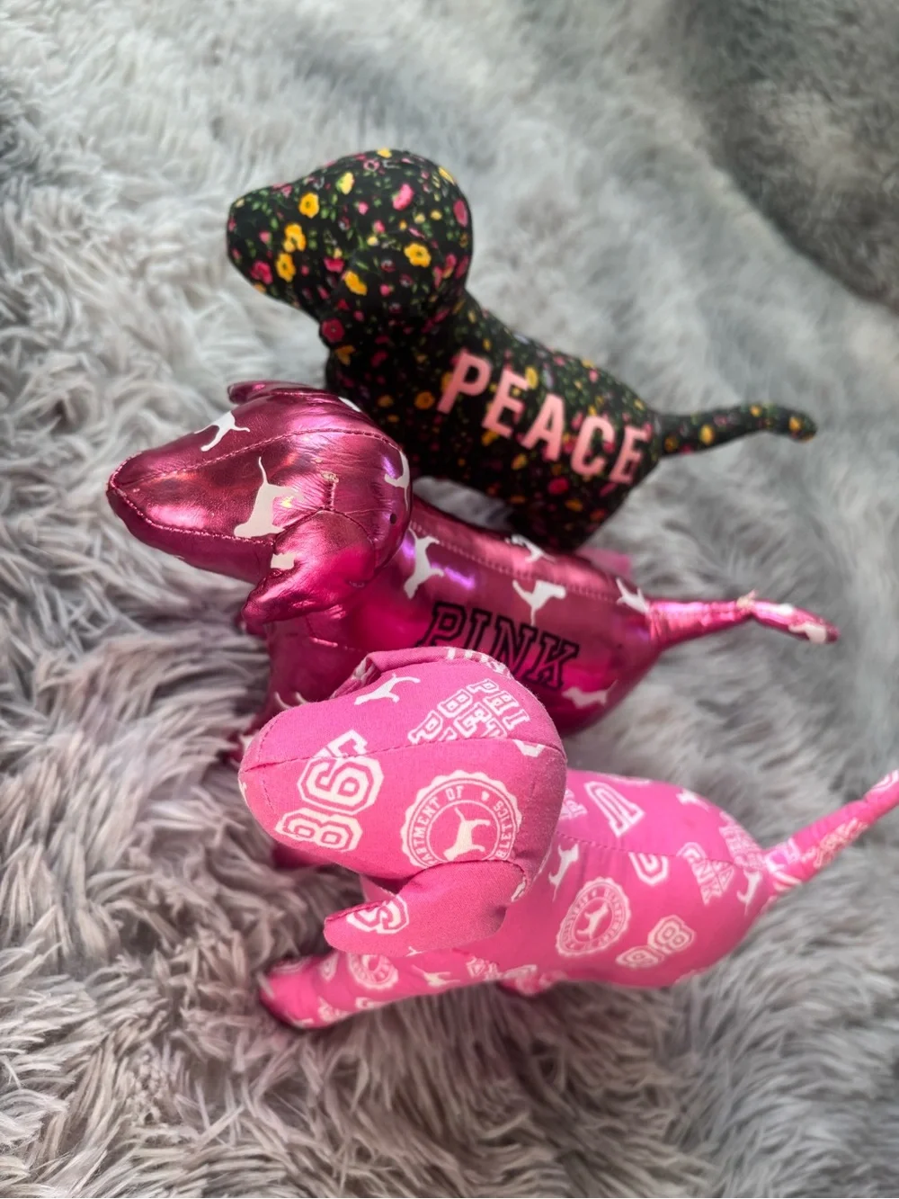 PINK Victoria's Secret Plush Dog Toy — Pink Metallic and Hot Pink Options